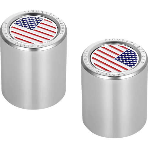 Figurati Designs - Figurati Designs Docking Hardware Cover - Stainless Steel with American Flag Skull - FD20-DC-2730-SS