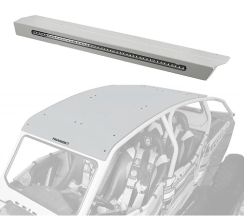Pro Armor - Pro Armor Aluminum Roof with Integrated Rear Light Bar - Titanium Metallic - P144R123TM