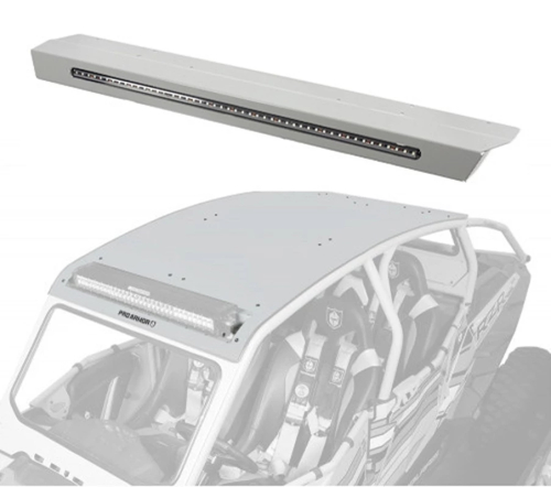 Pro Armor - Pro Armor Aluminum Roof with Light Bar Pocket and Integrated Rear Light Bar - Ghost Grey - P144R124GG