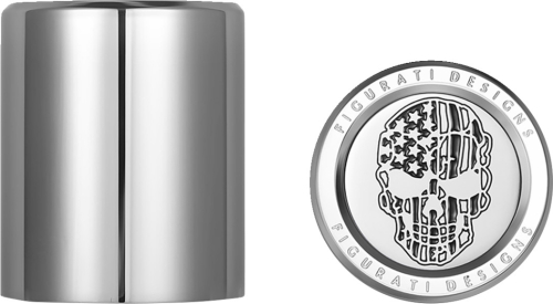 Figurati Designs - Figurati Designs Docking Hardware Cover - Stainless Steel with Contrast Cut American Flag Skull - FD27-DC-2530-SS