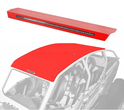 Pro Armor - Pro Armor Aluminum Roof with Integrated Rear Light Bar - Red - P144R123RD