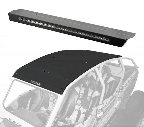 Pro Armor - Pro Armor Aluminum Roof with Integrated Rear Light Bar - Solar Black - P144R123SLR