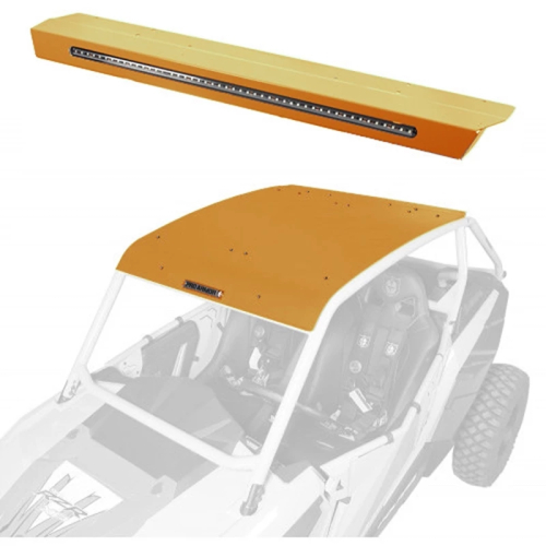 Pro Armor - Pro Armor Aluminum Roof with Integrated Rear Light Bar - Gold Matte Metallic - P141R123GMM