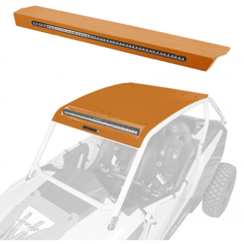 Pro Armor - Pro Armor Aluminum Roof with Light Bar Pocket and Integrated Rear Light Bar - Orange Rust Metallic - P141R124ORM