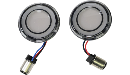 Kuryakyn - Kuryakyn Tracer LED Front Turn Signal Conversions - White/Amber - Smoke Lens - 2902