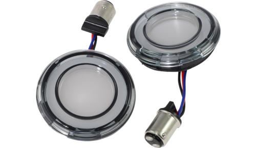 Kuryakyn - Kuryakyn Tracer LED Front Turn Signal Conversions - White/Amber - Smoke Lens - 2904