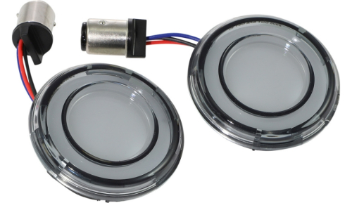 Kuryakyn - Kuryakyn Tracer LED Rear Turn Signal Conversions - 1157 bulb - Red/Red - Smoke Lens - 2905