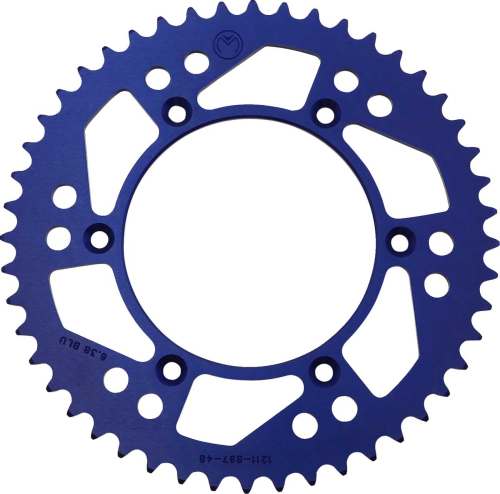 Moose Racing - Moose Racing Aluminum Rear Sprocket - 48T - Blue - 1211-897-48-12