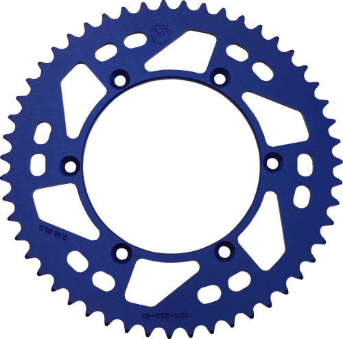 Moose Racing - Moose Racing Aluminum Rear Sprocket - 51T - Blue - 1211-822-51-12