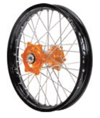 Dubya - Dubya MX Rear Wheel with Excel Rim - 1.60x14 - Orange Hub/Black Rim - 70-3163OB