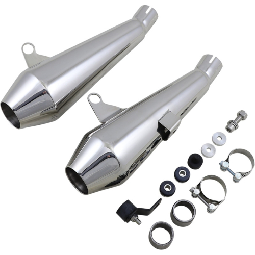 British Customs - British Customs Shorty Predator Pro Muffler - Polished - BC902-111-V2-P