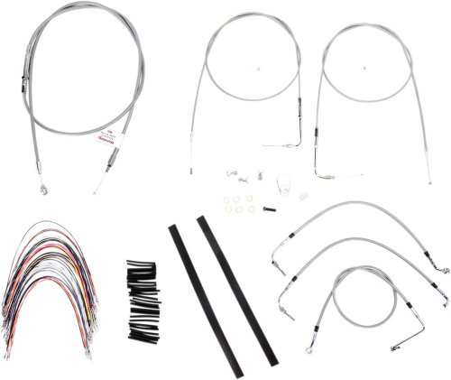 Burly Brand - Burly Brand Extended Cable/Brake Line Kit for 14in. Gorilla Handlebars - Stainless Steel - B30-1085