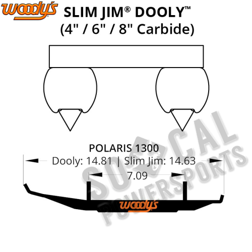 Woodys - Woodys Dooly Carbide Wear Rods - 4in. - DP4-1300