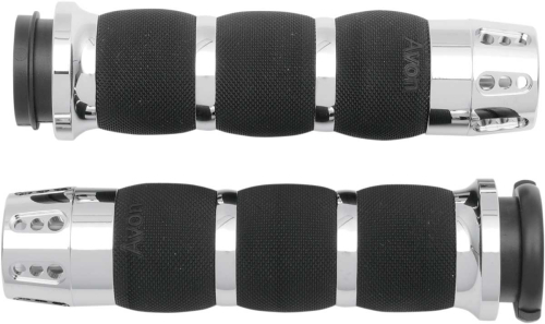 Avon Grips - Avon Grips Gatlin Air Cushioned Grips - Chrome - AIR-90-FLY-GAT