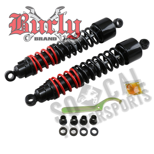 Burly Brand - Burly Brand Stiletto Shocks - 15in. - Black/Red - B28-1250