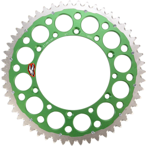 Renthal - Renthal Twinring Heavy Duty Rear Sprocket - Green - 51T - 1120-520-51GPGN