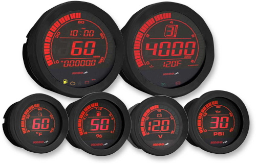 Koso North America - Koso North America Digital Gauge Cluster - Black - BA050904
