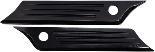 Accutronix - Accutronix Speed Ball Saddlebag Latch Covers - Black - BLC014-SB-B