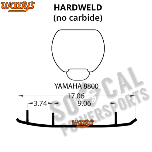 Woodys - Woodys Top-Stock Hard Surface Bar Carbide Runners - HSY-8800