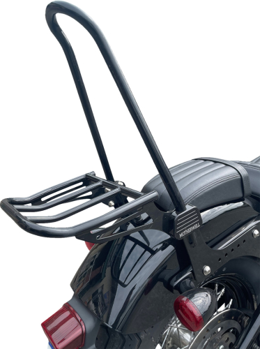 Motherwell - Motherwell Luggage Rack for Tall Sissy Bar - Gloss Black - MWL-159-GB