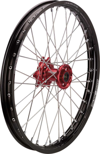 Moose Racing - Moose Racing SX-1 Complete Front Wheel  - 21in. x 1.60in. - Black Wheel/Red Hub - HF-16021-BKRD