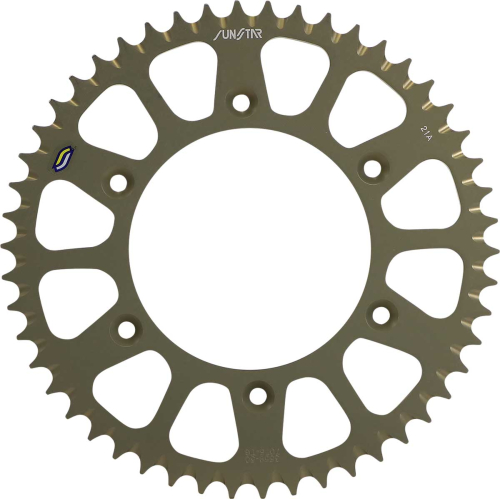 Sunstar - Sunstar Works Triplestar Aluminum Rear Sprocket - 50T - Gold - 5-355950