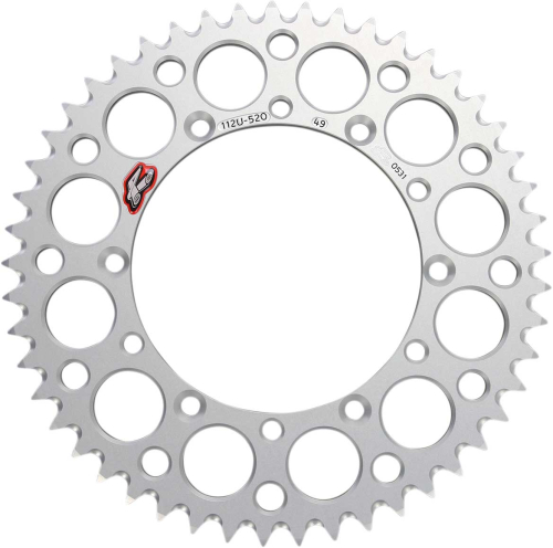 Renthal - Renthal Ultralight Rear Sprocket - Silver - 49T - 112U-520-49GESI