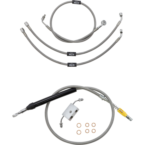 LA Choppers - LA Choppers Cable/Brake Line Kit - 12-14in. Ape Hangers - Stainless Steel - LA-8157KT-13