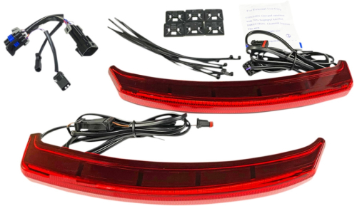 Custom Dynamics - Custom Dynamics Low-Profile Bagz for Indian - Red Lens - CD-INDBAG-SWN-R