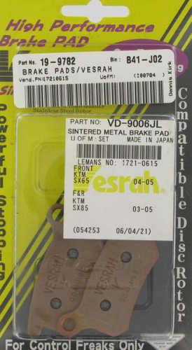 Vesrah - Vesrah Sintered Metal Brake Pads - VD-9006JL