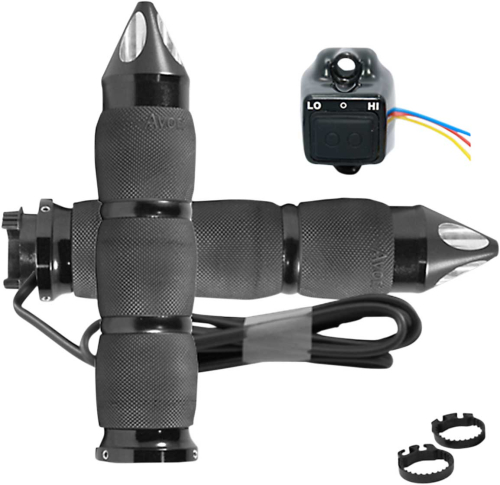 Avon Grips - Avon Grips Air Cushioned Spike Heated Grips - Black Anodized - MT-AIR-90-A-S-H
