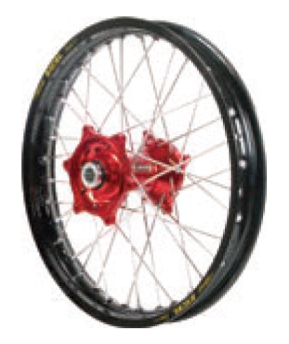 Dubya - Dubya MX Front Wheel with Excel Rim - 1.60x21 - Red Hub/Black Rim - 70-3132RB