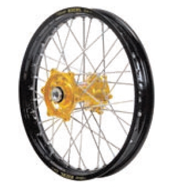Dubya - Dubya MX Front Wheel with Excel Rim - 1.60x21 - Gold Hub/Black Rim - 70-3104GB