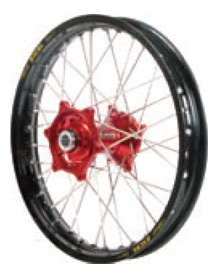 Dubya - Dubya MX Rear Wheel with DID DirtStar Rim - 2.15x19 - Red Hub/Black Rim - 70-4170RB