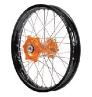 Dubya - Dubya MX Front Wheel with DID DirtStar Rim - 1.40x19 - Orange Hub/Black Rim - 70-4181OB