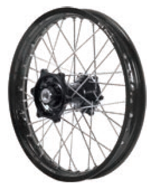 Dubya - Dubya MX Rear Wheel with DID DirtStar Rim - 1.85x16 - Black Hub/Black Rim - 70-4183BB