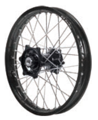 Dubya - Dubya MX Rear Wheel with DID DirtStar Rim - 1.85x16 - Black Hub/Black Rim - 70-4185BB