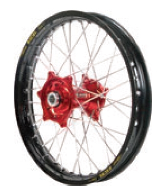 Dubya - Dubya MX Front Wheel with Excel Rim - 1.40x19 - Red Hub/Black Rim - 70-1119RB