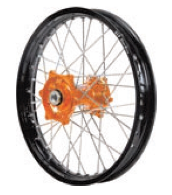 Dubya - Dubya MX Rear Wheel with DID DirtStar Rim - 2.15x18 - Orange Hub/Black Rim - 70-4066OB