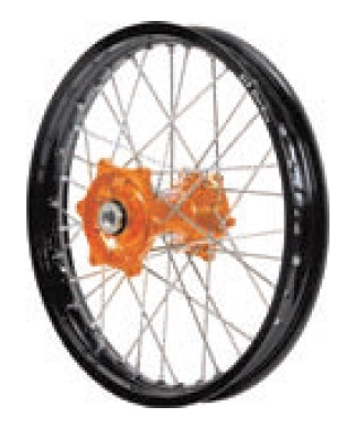 Dubya - Dubya MX Front Wheel with Excel Rim - 1.40x17 - Orange Hub/Black Rim - 70-3180OB