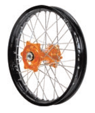 Dubya - Dubya MX Rear Wheel with Excel Rim - 1.60x14 - Orange Hub/Black Rim - 70-3182OB