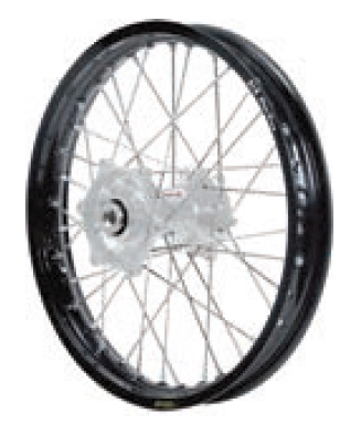 Dubya - Dubya MX Rear Wheel with DID DirtStar Rim - 2.15x19 - Silver/Black - 70-4117SB