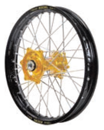 Dubya - Dubya MX Rear Wheel with Excel Rim - 1.85x19 - Gold Hub/Black Rim - 70-3152GB