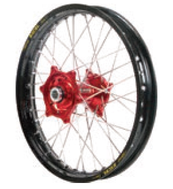 Dubya - Dubya MX Rear Wheel with Excel Rim - 1.85x19 - Red Hub/Black Rim - 70-3154RB