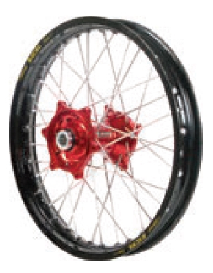 Dubya - Dubya MX Rear Wheel with DID DirtStar Rim - 1.85x19 - Red/Black - 70-4116RB
