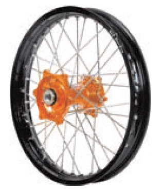 Dubya - Dubya MX Rear Wheel with DID DirtStar Rim - 2.15x18 - Orange Hub/Black Rim - 70-4061OB