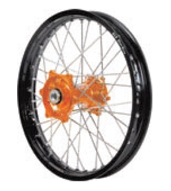 Dubya - Dubya MX Front Wheel with Excel Rim - 1.60x21 - Orange Hub/Black Rim - 70-3132OB