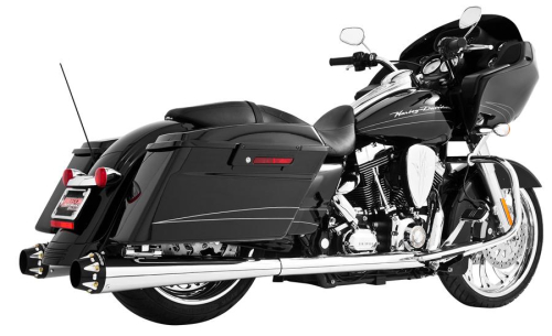 Freedom Performance - Freedom Performance 4.5in. American Outlaw Slip-Ons - Chrome/Black Tips - HD00262