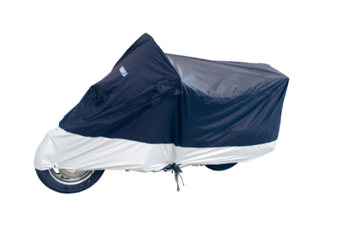 WPS - WPS Deluxe Motorcycle Cover - Black/Silver - 0111387