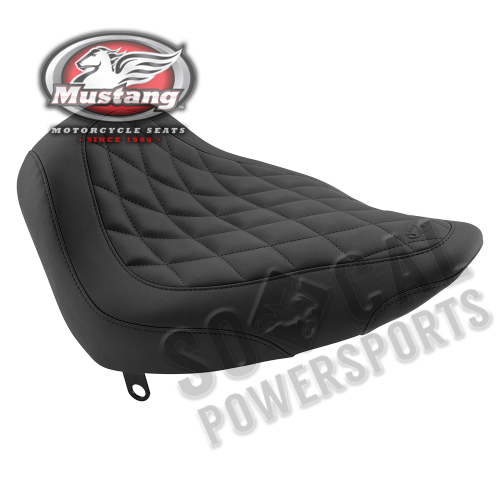 Mustang - Mustang Wide Tripper Solo Seat - Diamond Stitch - Black - 76802
